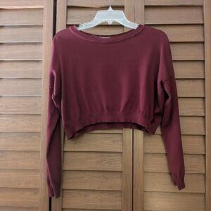 Burgundy Cropped Sweater
